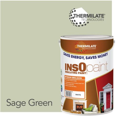 InsOpaint Interior Emulsion Paint - Anti Mould, Insulating & Snergy saving for Interior Walls & Ceilings - Sage Green - 5L