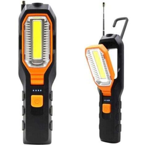 Inspektionslampe, wiederaufladbare LED-Arbeitsleuchte, COB-Arbeitsleuchte, LED-Taschenlampen, mit Magnetfuß und Aufhängehaken für Kfz-Werkstätten, Camping, Notfälle