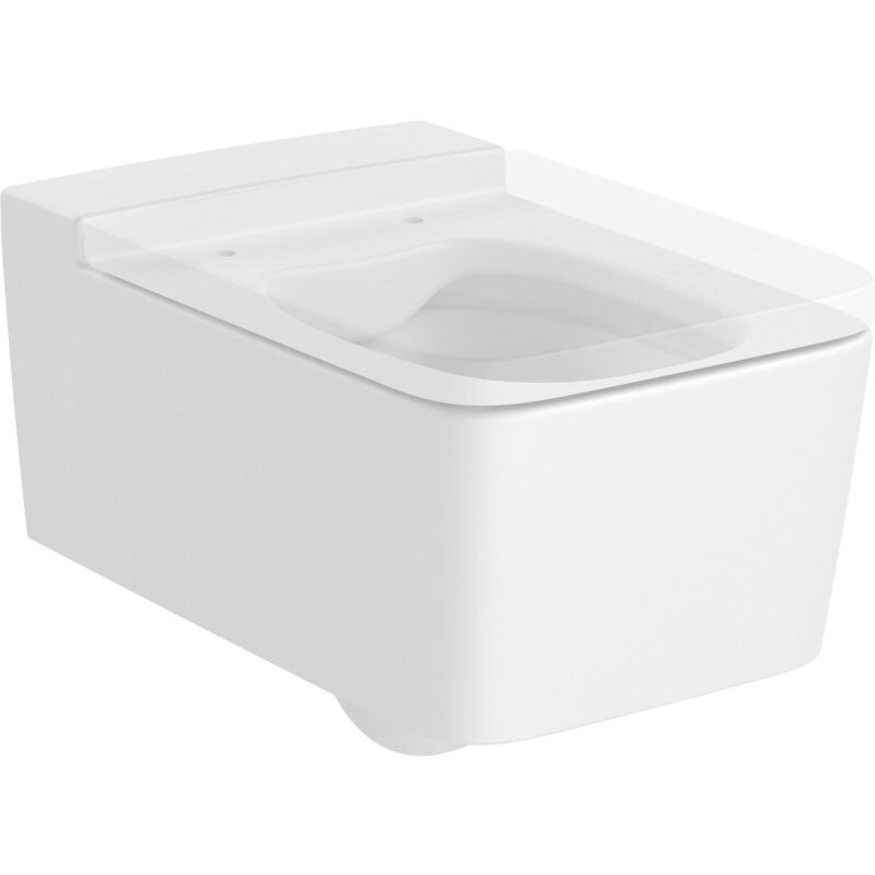 Roca - rimless Square inspira cuvette suspendue sans couvercle Couleur : blanc mat