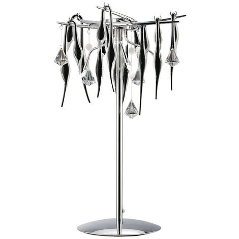 Inspired Clearance - Cygnet Table Lamp 6 Light G4 Polished Chrome/Black Glass/Crystal, NOT LED/CFL Compatible