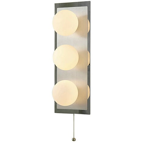 Inspired Clearance - IP44 Globe Wall Lamp Pull-Cord Switch 3 Light G9 In Polished Chrome