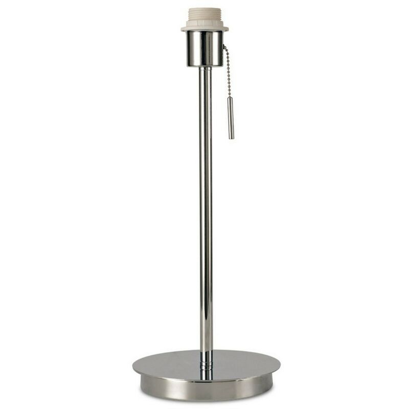 Inspired Deco - Carlton - Grande lampe de table à base plate ronde sans abat-jour, douille commutée, 1 ampoule E27 chrome poli