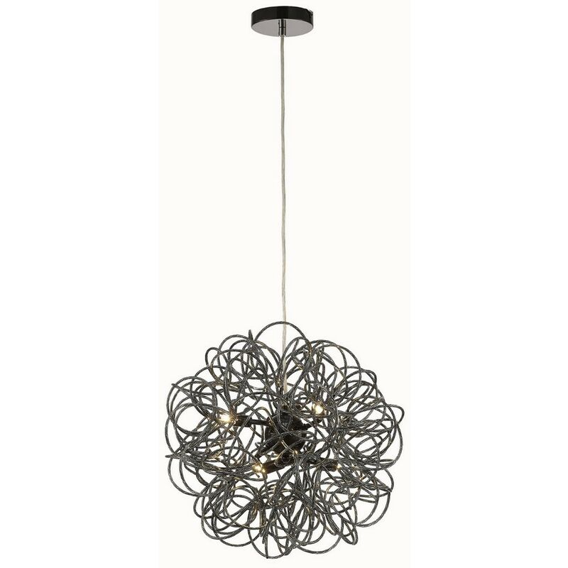 

Inspired Deco - Cassidy - Colgante de techo esférico de aluminio entrelazado 6 luces G9 negro