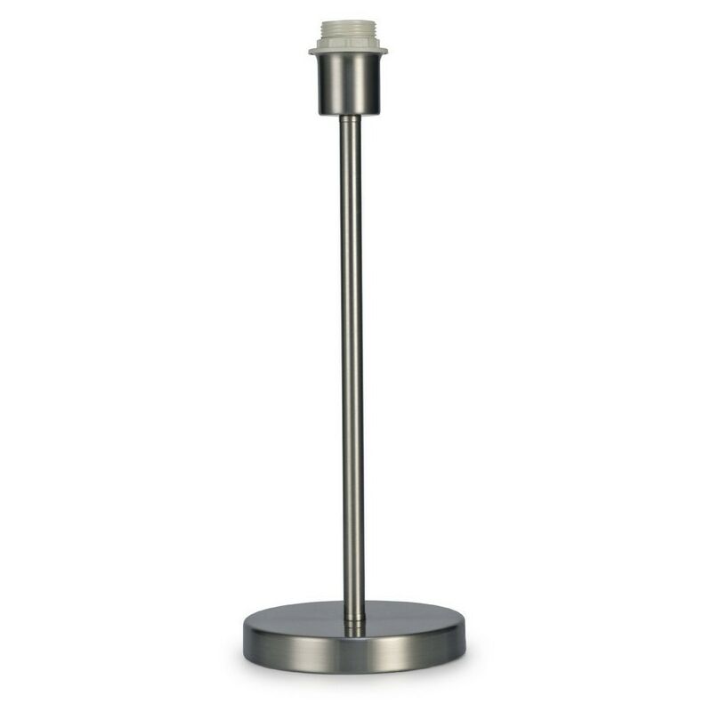 Inspired Deco - Cedar - Lampe de table moyenne à base ronde sans abat-jour, interrupteur intégré, 1 ampoule E27 nickel satiné