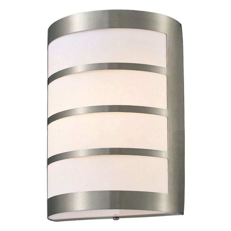 

Inspired Deco - Clayton - Aplique de pared empotrado 1 luz E27 IP44 Exterior Louvre Diseño Acero inoxidable, ópalo