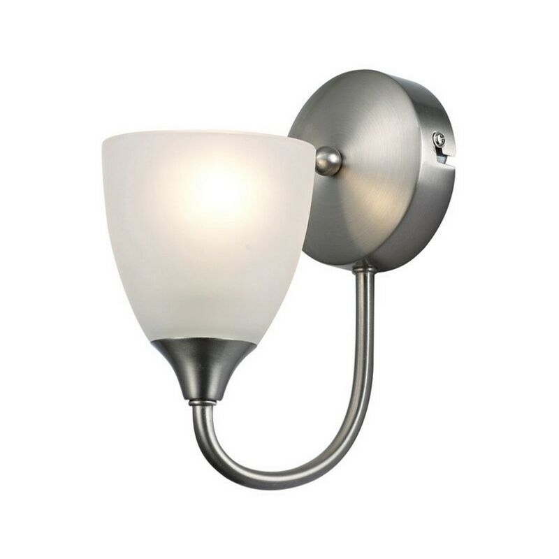 

Inspired Deco - Cooper - Aplique 1 luz E14 Níquel satinado, Cristal opalino