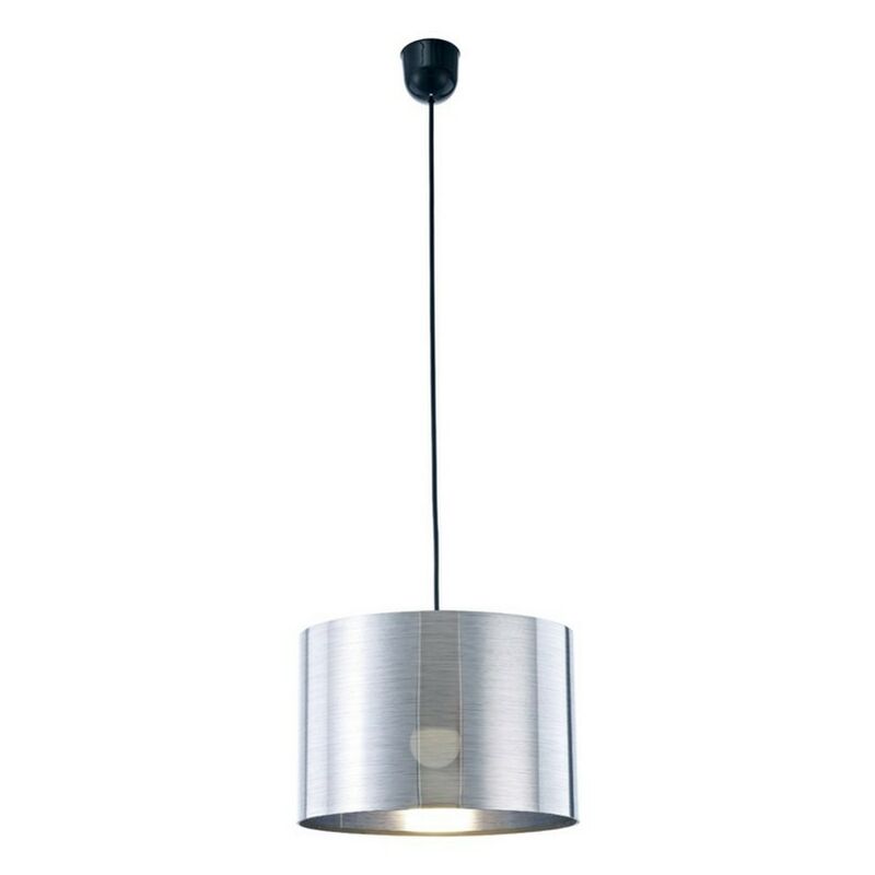 

Inspired Deco - Dako - Lámpara colgante de techo negra 1 luz E27 con pantalla cilíndrica de cromo metálico de 300 x 200 mm, c, w Soporte de techo