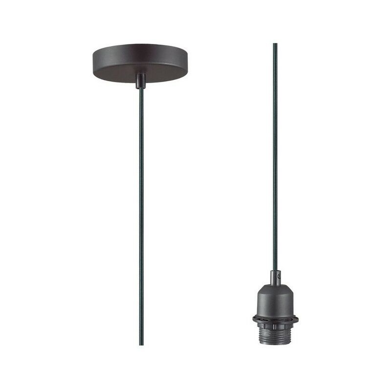 

Inspired Deco - Dreifa - Kit de suspensión de 1,5 m 1 luz negro, cable negro, E27 máx. De 60 W, c, w soporte de techo