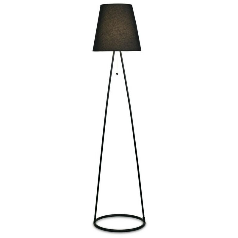 Inspired Lighting - Inspired Deco - Hayden - Lampadaire 1 lumière E27 noir mat c, w abat-jour en tissu noir