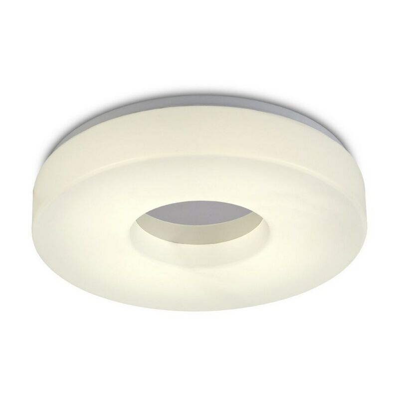 

Inspired Deco - Joop - Luz de techo empotrada grande IP44 24W LED, 4000K 2000lm CRI80, cromo pulido con difusor de acrílico blanco