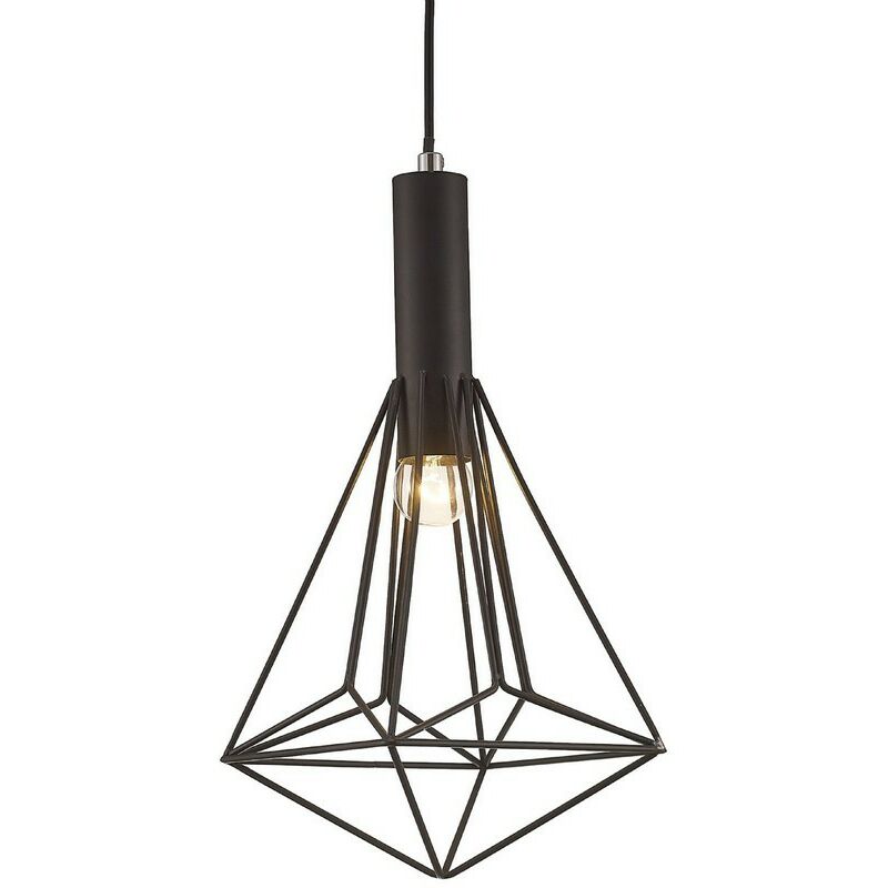 

Inspired Deco - Kristoff - Lámpara colgante de techo Cage 1 luz E27 Negro