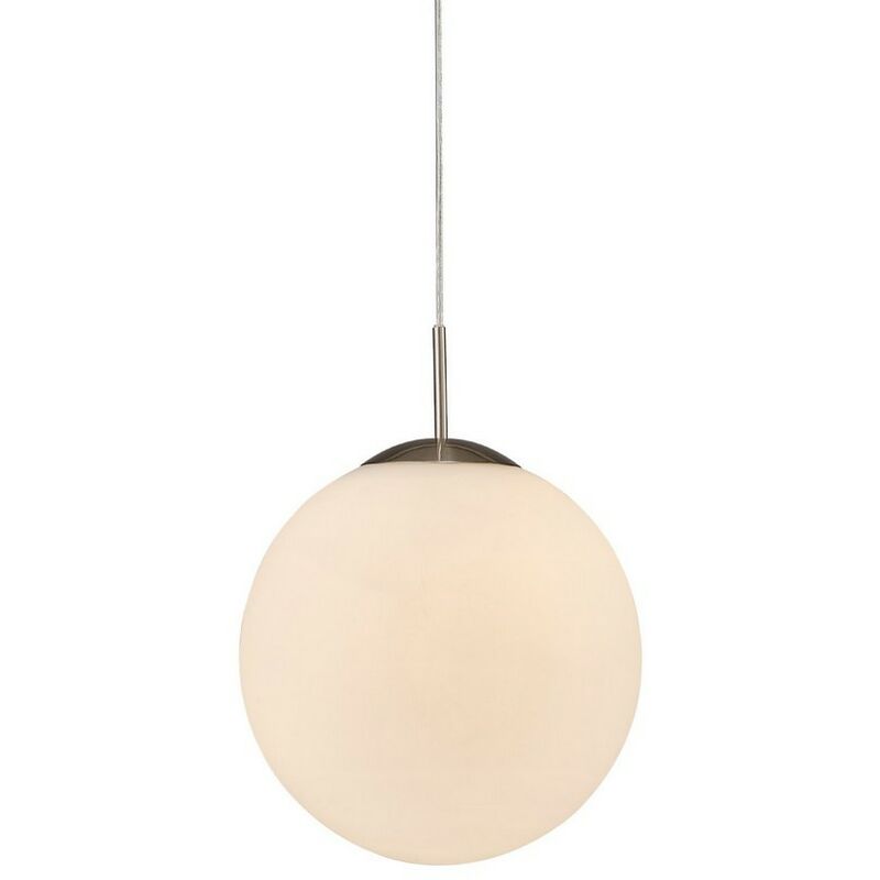 

Inspired Deco - Miranda - Lámpara colgante de techo tipo globo mediano 1 luz E27 Vidrio blanco esmerilado