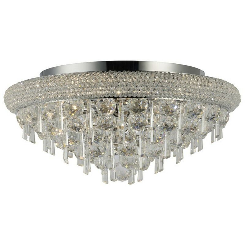 Inspired Diyas Alexandra - Filo Soffitto 7 Luci Cromo Lucido, Cristallo