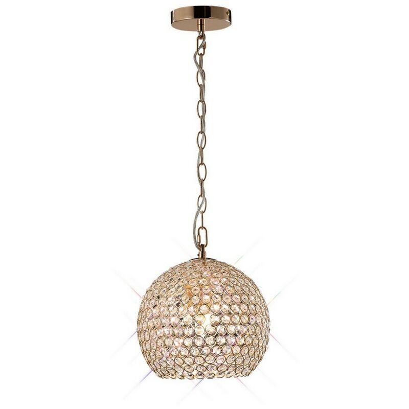 Image of Inspired Lighting - Inspired Diyas - Ava - Pendente a Soffitto 4 Luci Oro Francese, Cristallo