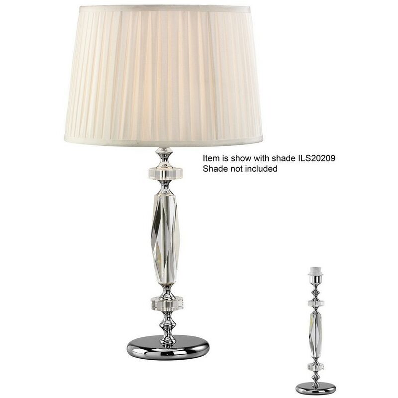Inspired Lighting - Inspired Diyas - Bella - Lampe de table en cristal (ABAT-JOUR VENDU SÉPARÉMENT) 1 lumière argentée
