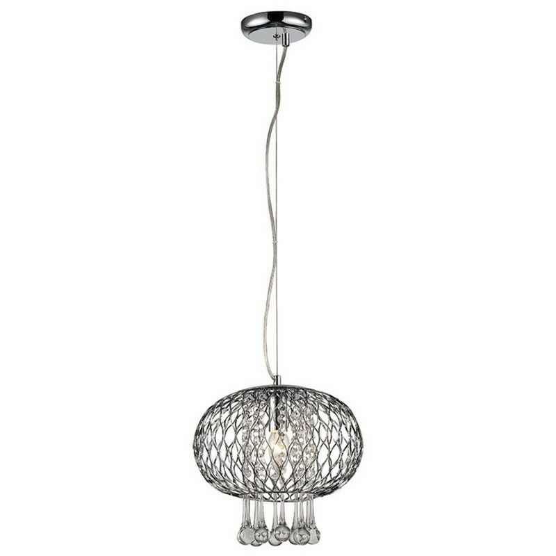 Image of Inspired Lighting - Inspired Diyas - Chelsie - Sospensione da soffitto media 1 luce cromo lucido, vetro trasparente