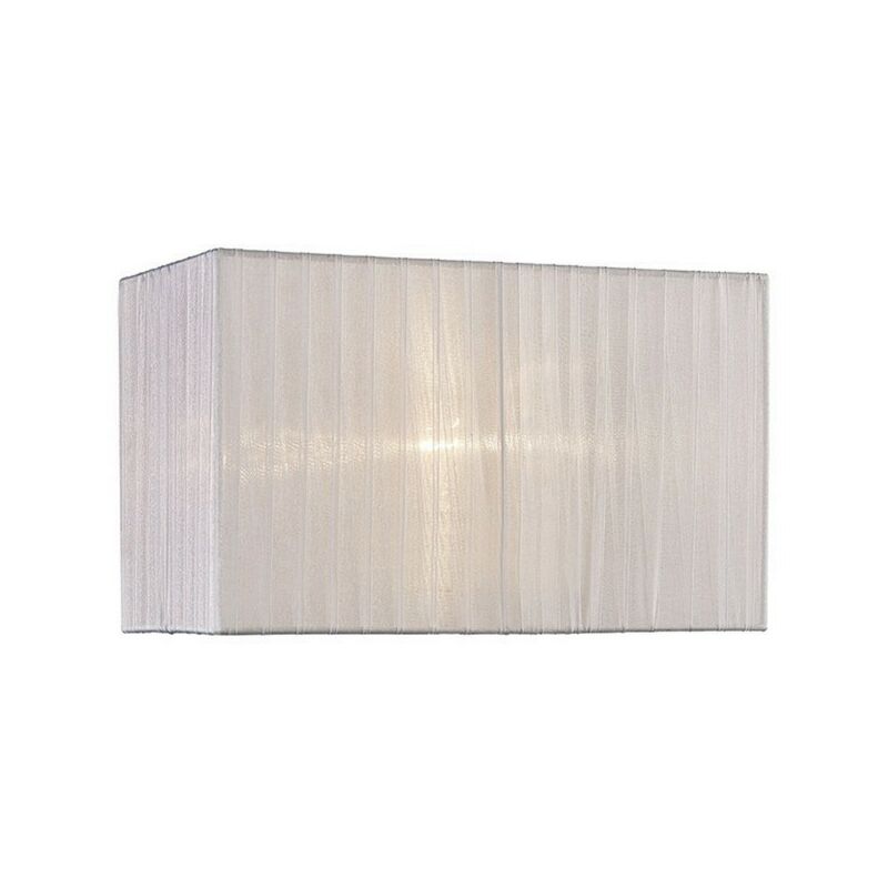 Image of Inspired Lighting - Inspired Diyas - Florence - Paralume in organza rettangolare, 380x190x230mm, bianco, per lampada da tavolo