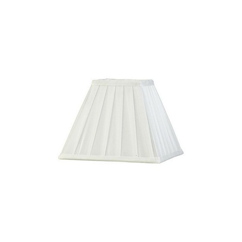 Image of Inspired Lighting - Inspired Diyas - Leela - Paralume in tessuto plissettato quadrato bianco 100, 200 mm x 156 mm