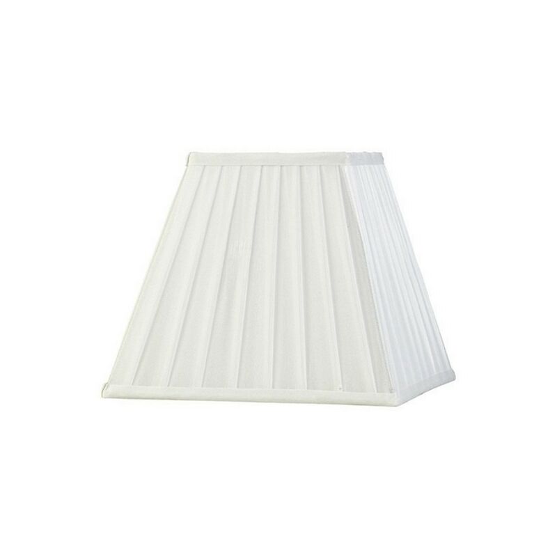 Image of Inspired Lighting - Inspired Diyas - Leela - Paralume quadrato in tessuto plissettato bianco 138, 250 mm x 206 mm