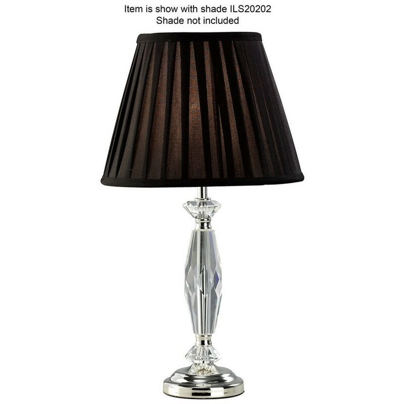 Inspired Diyas - Nexon - Lampe de table en cristal (ABAT-JOUR VENDU SÉPARÉMENT) 1 lumière argentée