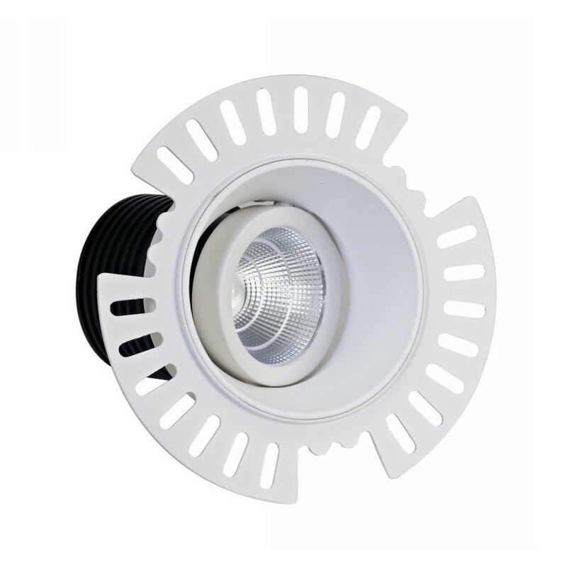 

Inspired Dlux - Basy - Downlight LED empotrable inclinable, blanco sin molduras, 60 grados. Ángulo de haz, 840lm, 5000K, IP20, DRIVER NOT INC.