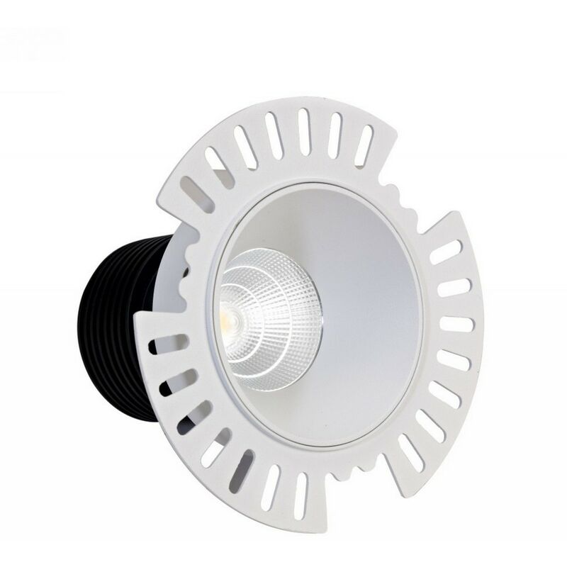 

Inspired Dlux - Basy - Downlight LED empotrado, blanco sin molduras, 60 grados. Ángulo de haz, 760lm, 3000K, IP20, DRIVER NOT INC.