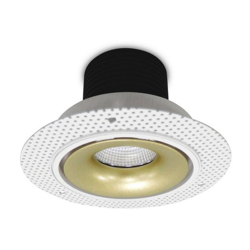 

Inspired Dlux - Bolor - Downlight LED empotrable redondo, blanco / dorado, 25 grados. Ángulo de haz, 780lm, 4000K, IP20, DRIVER NOT INC.