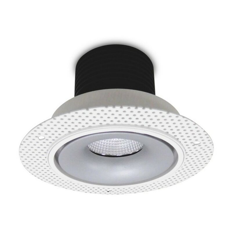 

Inspired Dlux - Bolor - Downlight LED empotrable redondo, blanco / plateado, 60 grados. Ángulo de haz, 760lm, 3000K, IP20, DRIVER NOT INC.