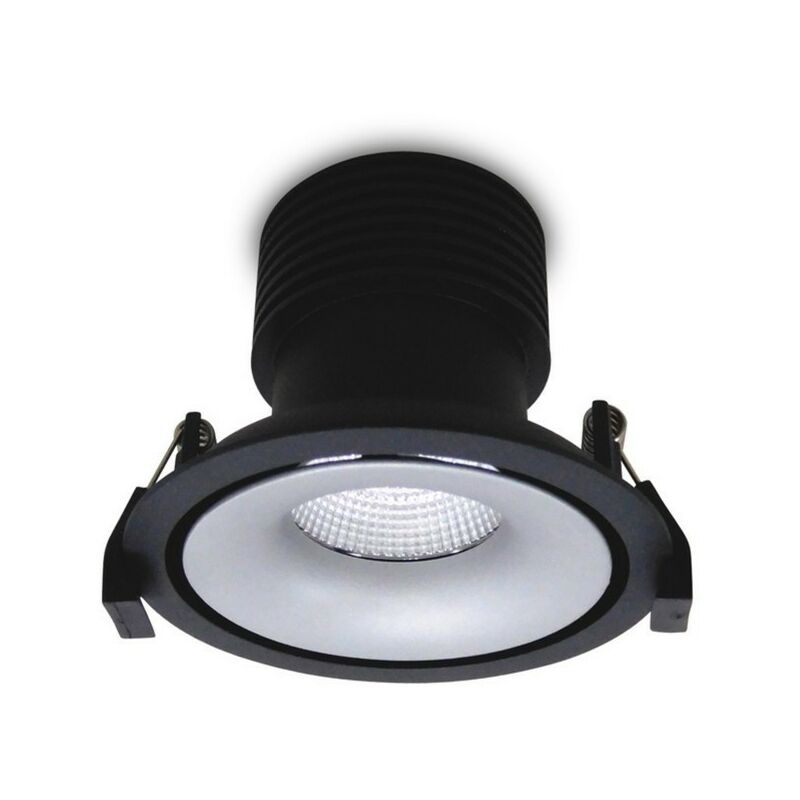 

Inspired Dlux - Bolor - Downlight LED empotrable redondo, negro / plateado, 25 grados. Ángulo de haz, 840lm, 5000K, IP20, DRIVER NOT INC.