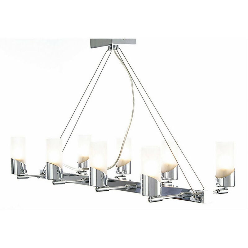 Inspired Lighting - Inspired Kopus Sospensione Rettangolare Su Cavo 8 Luci G9 Cromo Lucido