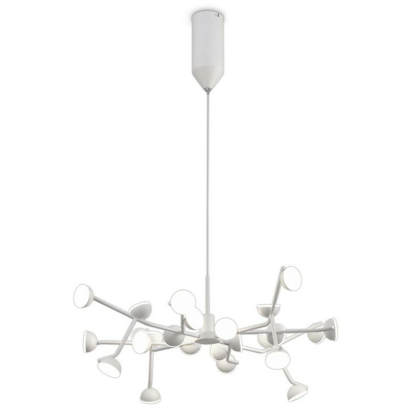 

Inspired Mantra - Adn - Lámpara colgante de techo con 24 luces, redonda de 65,8 cm, LED de 72 W, 3000 K, 3960 lm, color blanco