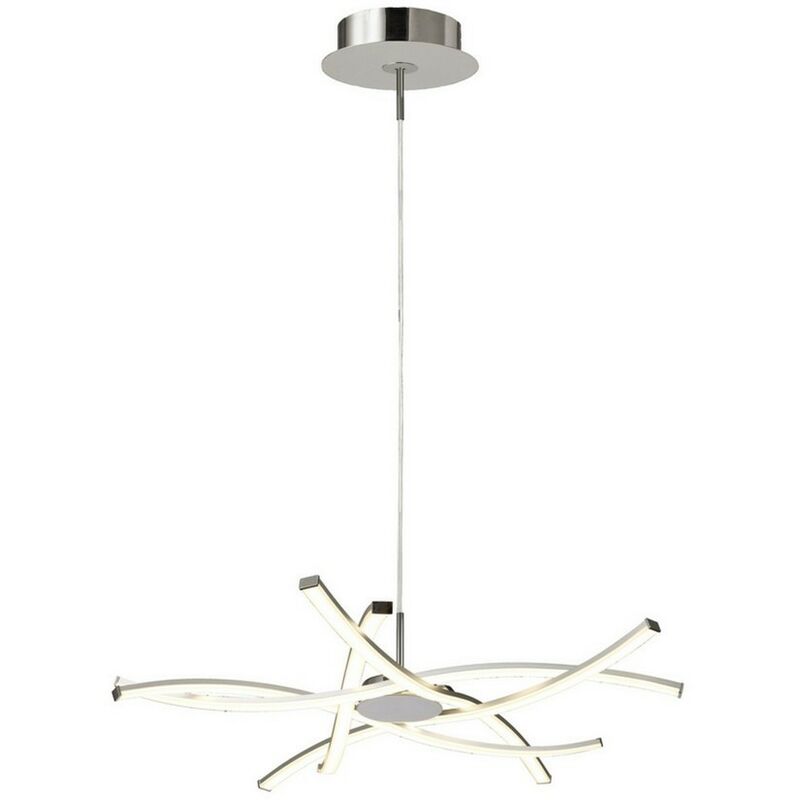 Image of Inspired Mantra - Aire - Sospensione da soffitto 69 cm rotonda 42W 3000K, 3700lm, argento, acrilico satinato, cromo lucido