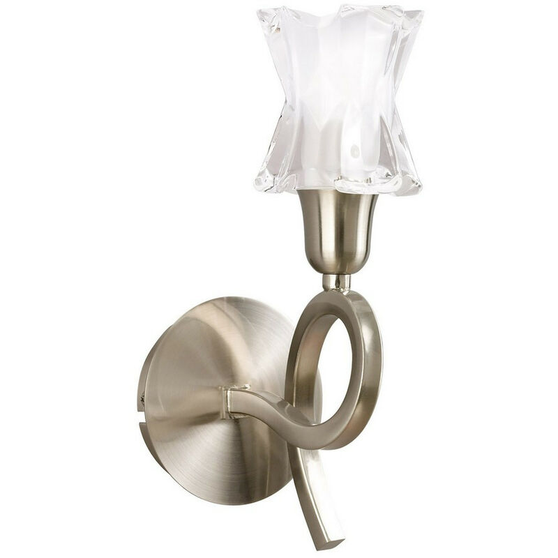 Inspired Mantra Alaska Lampada da parete accesa 1 luce L1/SGU10, nichel satinato, lampade cfl incluse