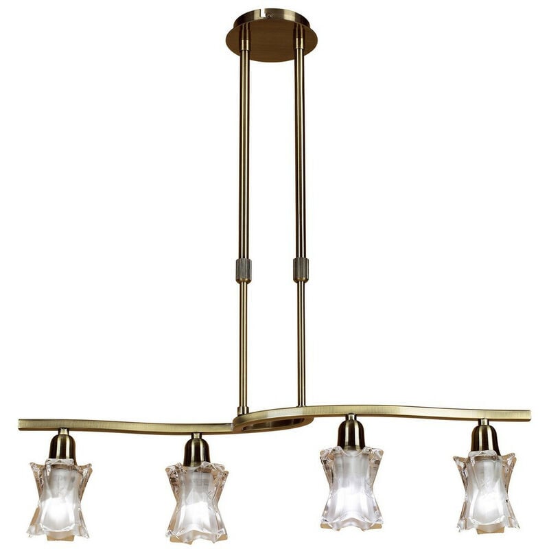 Inspired Mantra Alaska Telescopico 4 luci L1, barra SGU10, ottone anticato, lampade cfl incluse