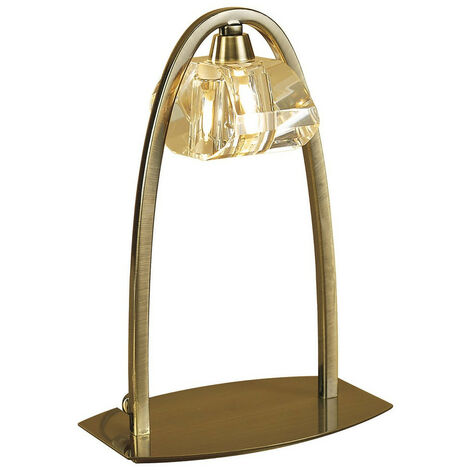 Inspired Mantra Alfa Grande lampe de table à 1 lumière G9, laiton antique