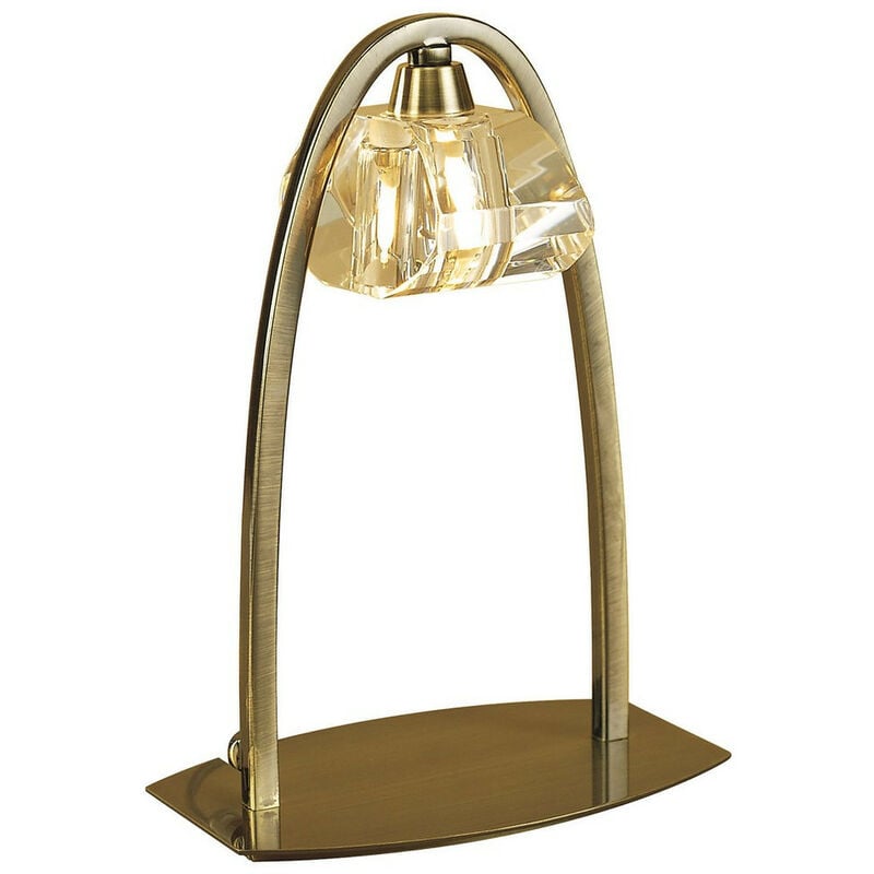 Inspired Mantra Alfa Lampada da Tavolo Grande 1 Luce G9, Ottone Anticato