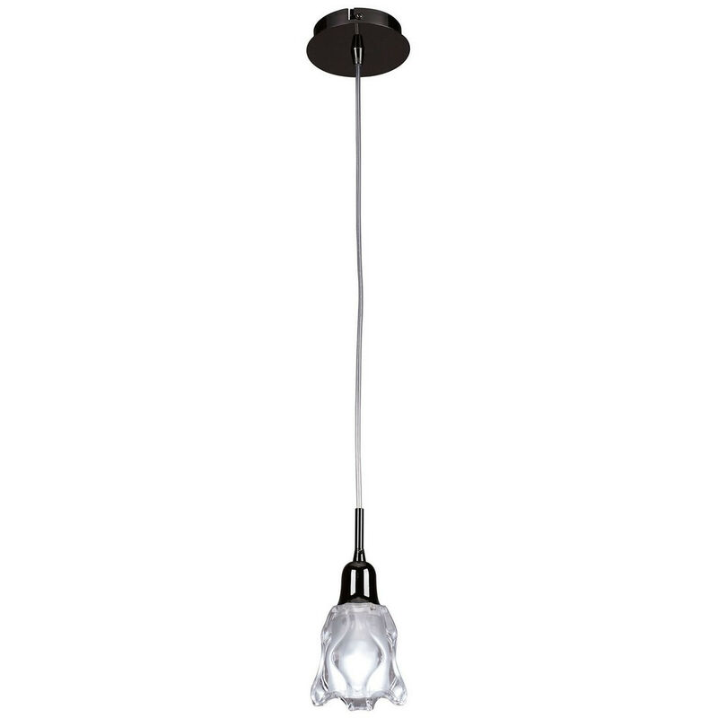 Image of Inspired Mantra Amel Sospensione 1 Luce L1/SGU10, Cromo Nero, Lampade cfl incluse