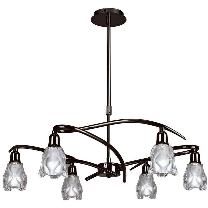 Inspired Mantra Amel Telescopico convertibile in semi-incasso 6 luci L1/SGU10, cromo nero, lampade cfl incluse