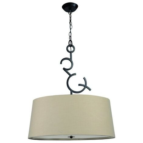 Inspired Mantra - Argi - Ceiling Pendant 3 Light E27 Round with Taupe Shades Brown Oxide