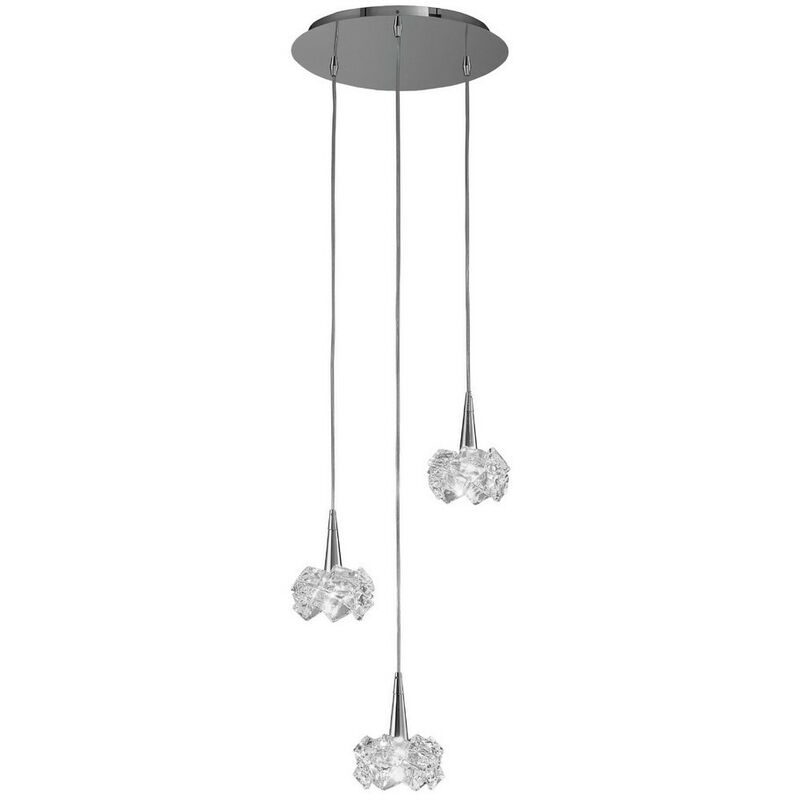 Image of Inspired Lighting - Inspired Mantra - Artic - Sospensione a grappolo da soffitto 3 luci G9 tonde, cromo lucido