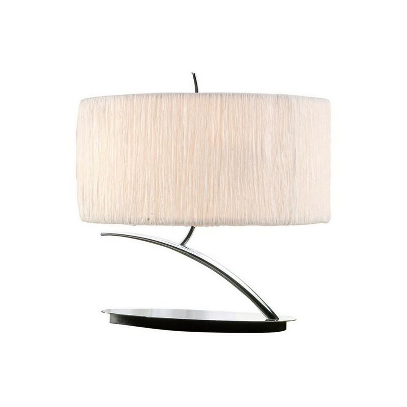 Image of Inspired Lighting - Inspired Mantra - Eve - Lampada da Tavolo 2 Luci E27 Piccola, Cromo Lucido con Paralume Ovale Bianco