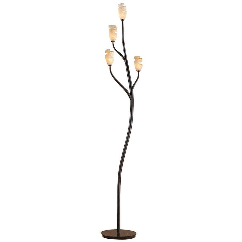 Inspired Mantra Forest Lampada da terra 4 luci G9, marrone/ossido nero, non compatibile led/cfl