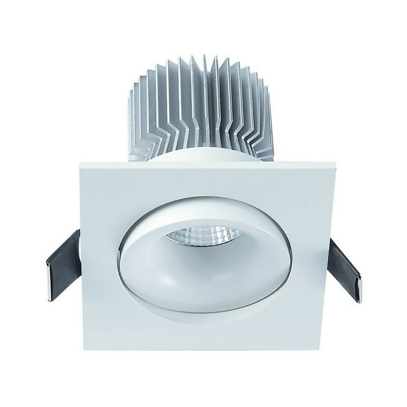 Image of Inspired Lighting - Inspired Mantra Formentera Downlight orientabile da incasso 8cm quadrato 7W cob led 3000K, 550lm, bianco opaco, driver incluso, 3