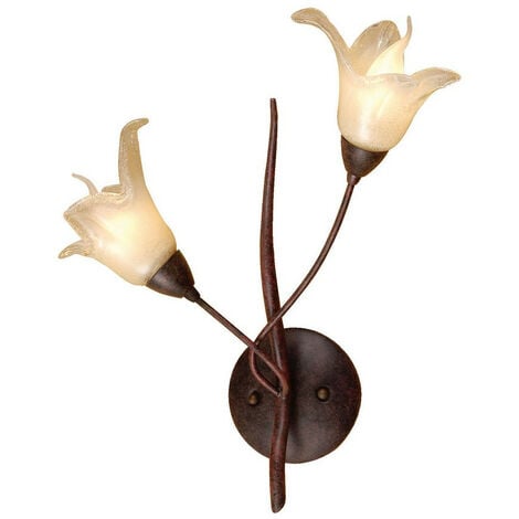 Inspired Mantra Fusion (0024 005) Florida Wall Lamp Switched 2 Light E14, Brown/Black Oxide
