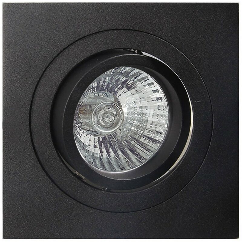 Image of Inspired Lighting - Inspired Mantra - Basico - Downlight da incasso orientabile GU10 9,2 cm quadrato, 1 x GU10 max 50 w, nero sabbia