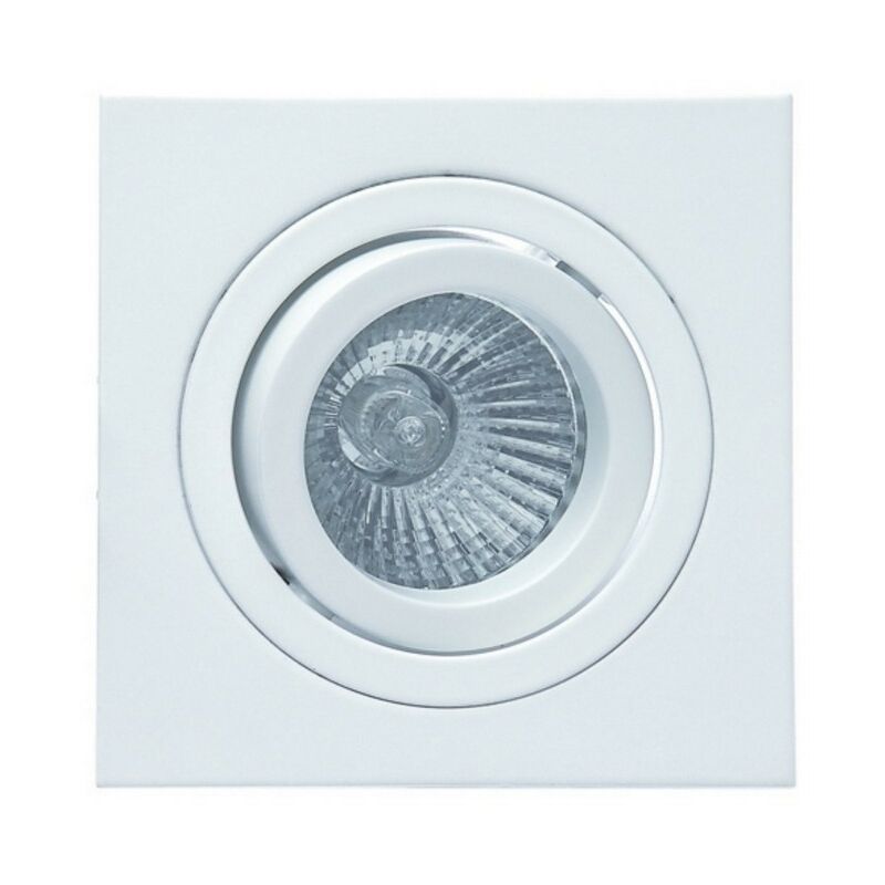 Image of Inspired Mantra Fusion - Basico - Faretto da incasso orientabile 9,2 cm quadrato 1 x GU10 Max 50W bianco opaco