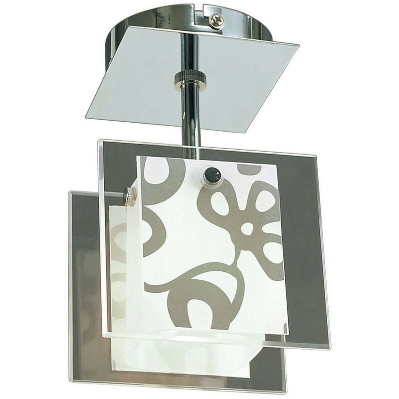 Inspired Mantra Fusion Euphoria Euphoria Soffitto 1 Luce L1/SGU10, Cromo Lucido/Vetro Bianco Opale, Lampade cfl incluse