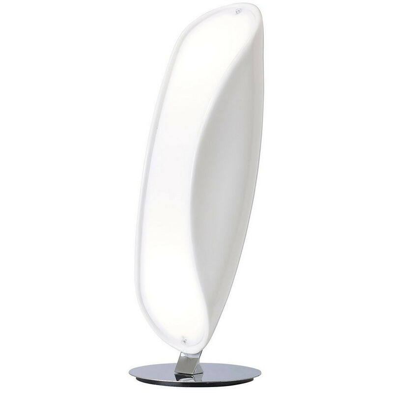 Inspired Mantra Fusion Pasion Lampada da tavolo Pasion 2 luci E27, bianco lucido/acrilico bianco/cromo lucido, lampade cfl incluse