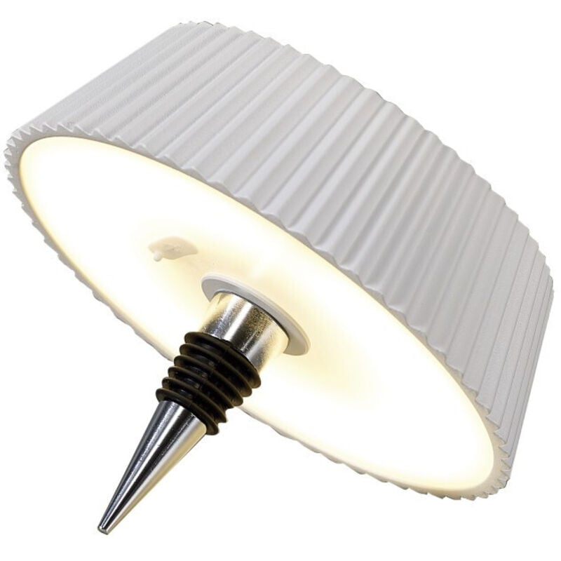 Mantra - Lampe design, Eclairage bouche bouteille rechargeable Relax Blanc en Metal