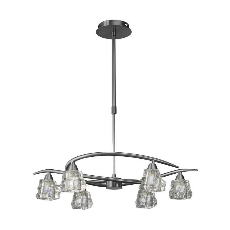 Image of Inspired Mantra - Iku - Telescopica Semi Flush Convertible 6 Light G9, Nickel Satinato